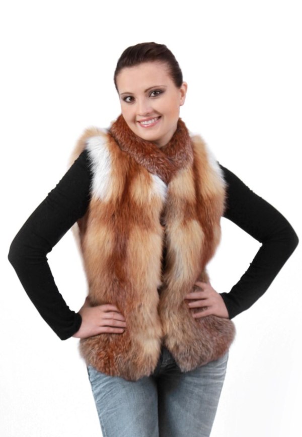 Жилет из лисицы огнёвка